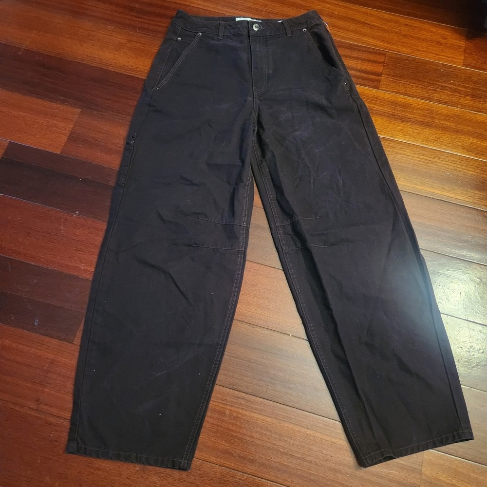 Twik par Simons Vision Brown Cotton Canvas Wide Leg Carpenter Utility Pants M